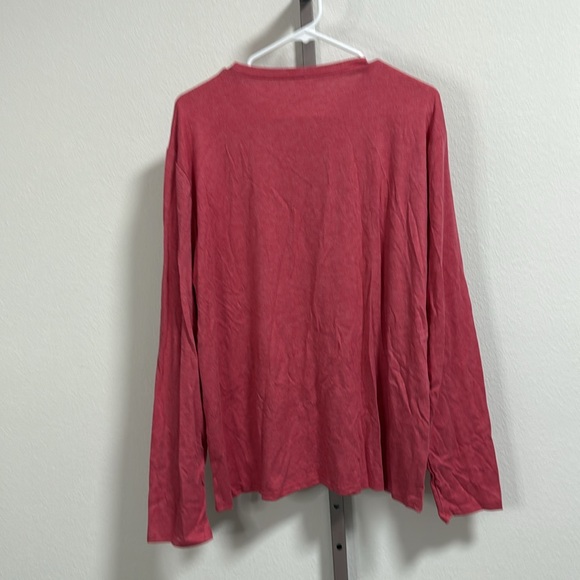 Merry Christmas Light Red Long Sleeve Top with White and Plaid Pattern Trees - Picture 6 of 6